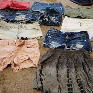 Selling Lot  shorts 1 skirt selling all together,
